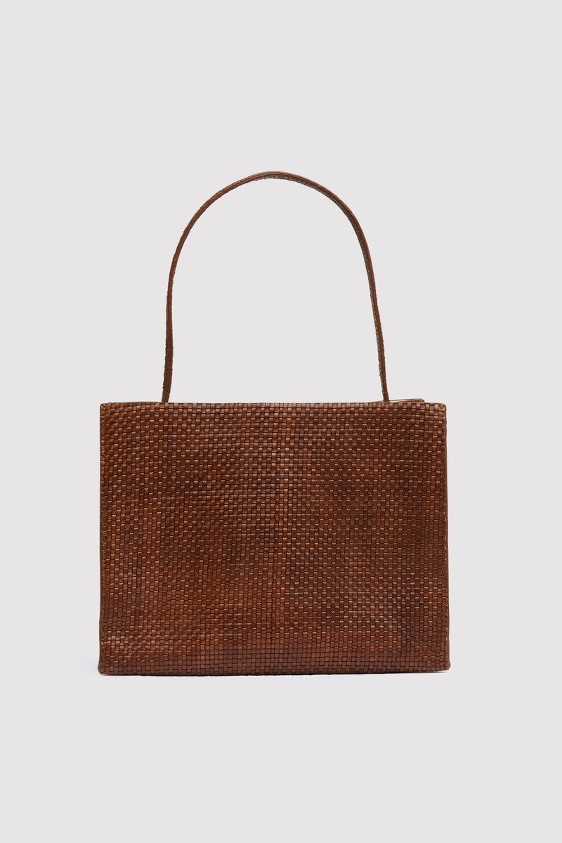 PRE-ORDER: Woven Minimal Mini Tote - Antique Tan 7