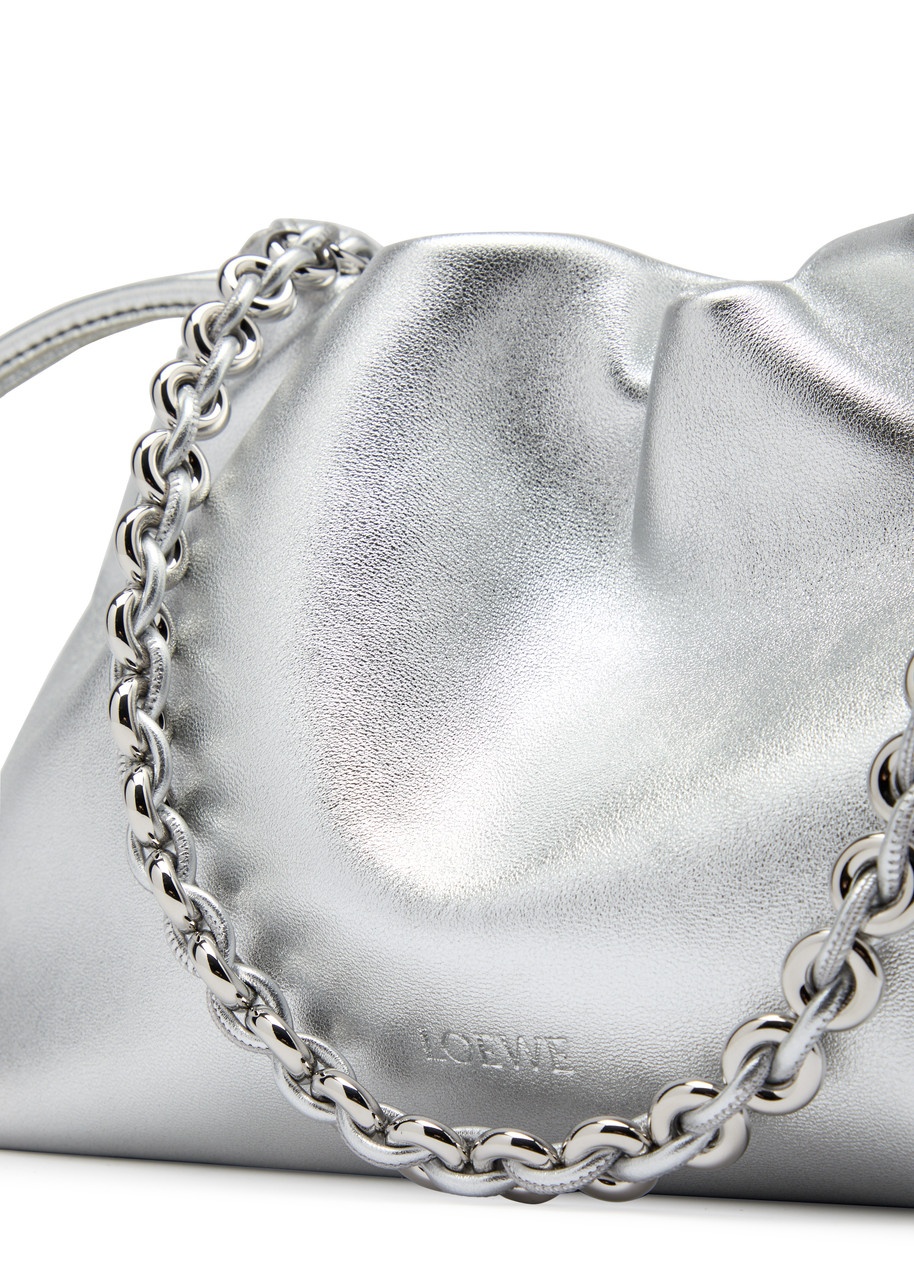 Loewe Flamenco Medium Metallic Leather Clutch - 3