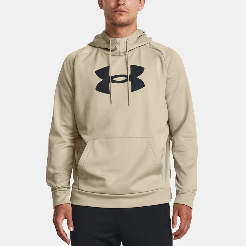 Under Armour Fleece Logo Hoodie 'Beige Black' 1379854-289 - 3