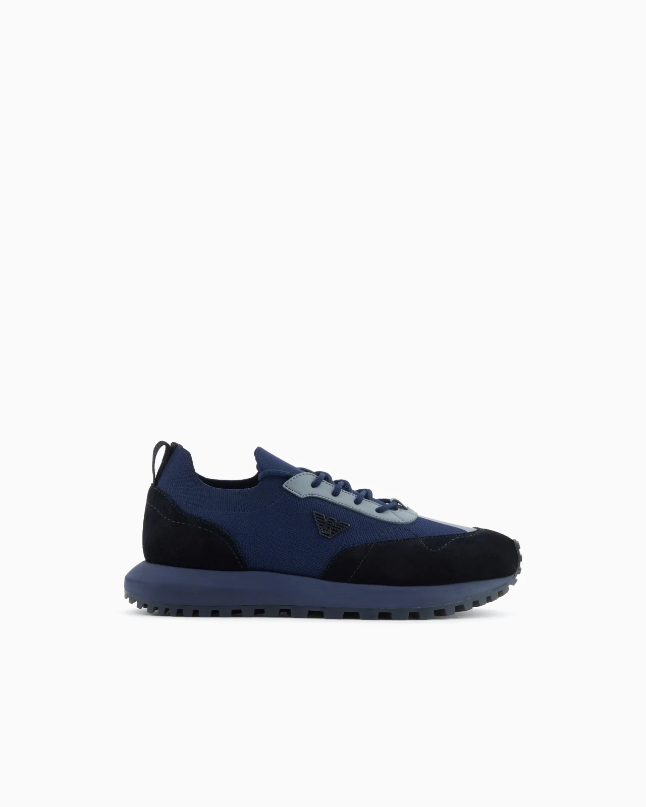 KNIT SNEAKERS WITH SUEDE DETAILS - 1