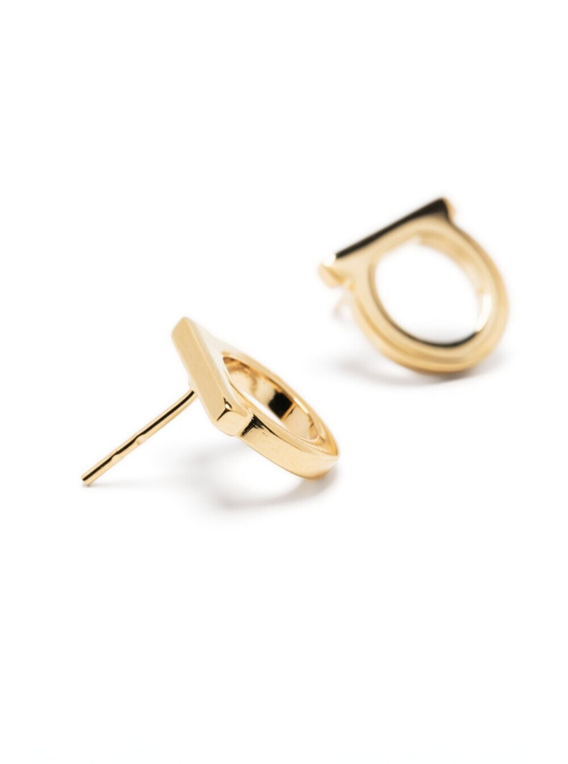 FERRAGAMO Gancini Earrings Gold-Colored Brass For Women Metallic outlook