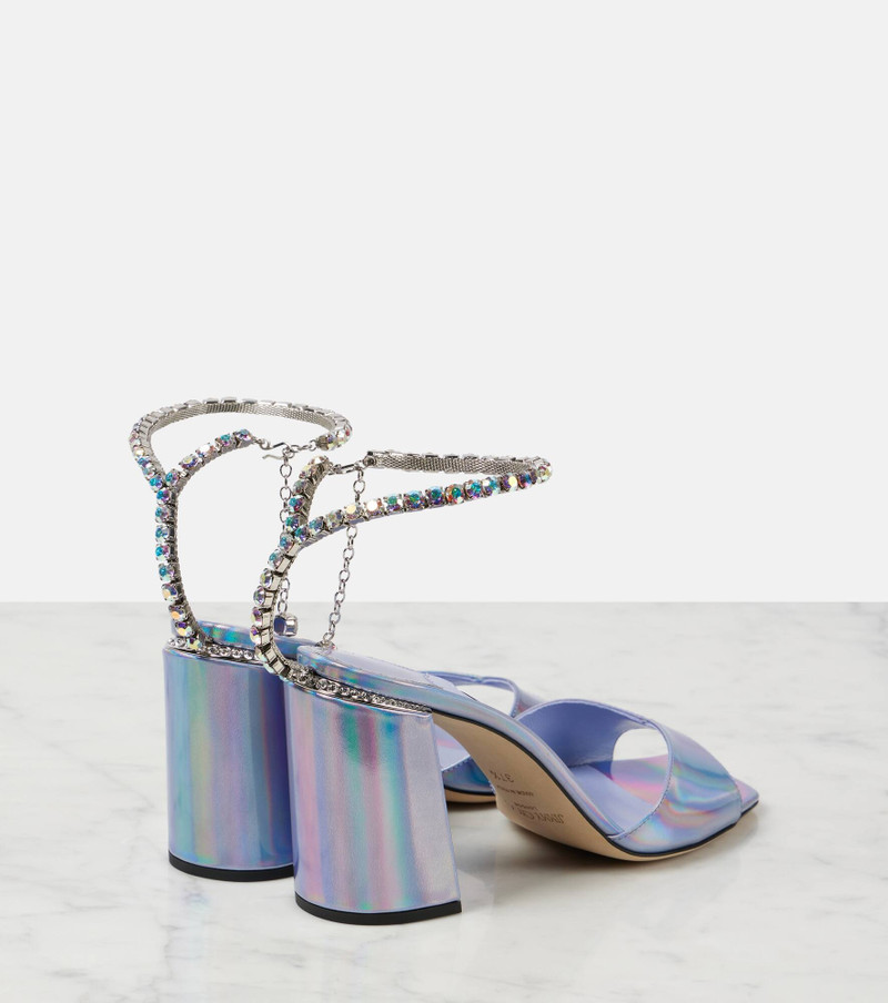 Saeda embellished metallic leather sandals 3