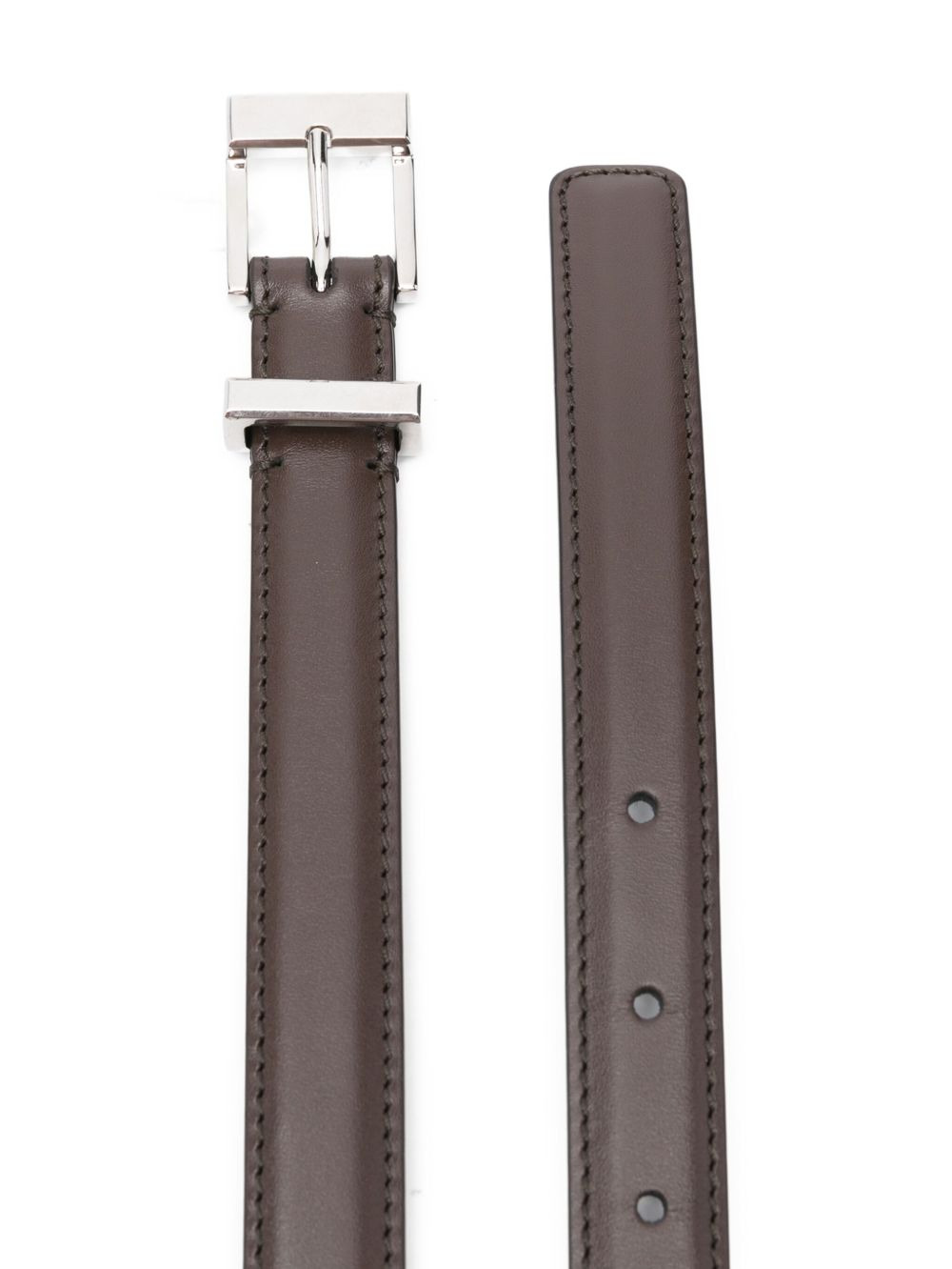 leather square-buckle belt - 2