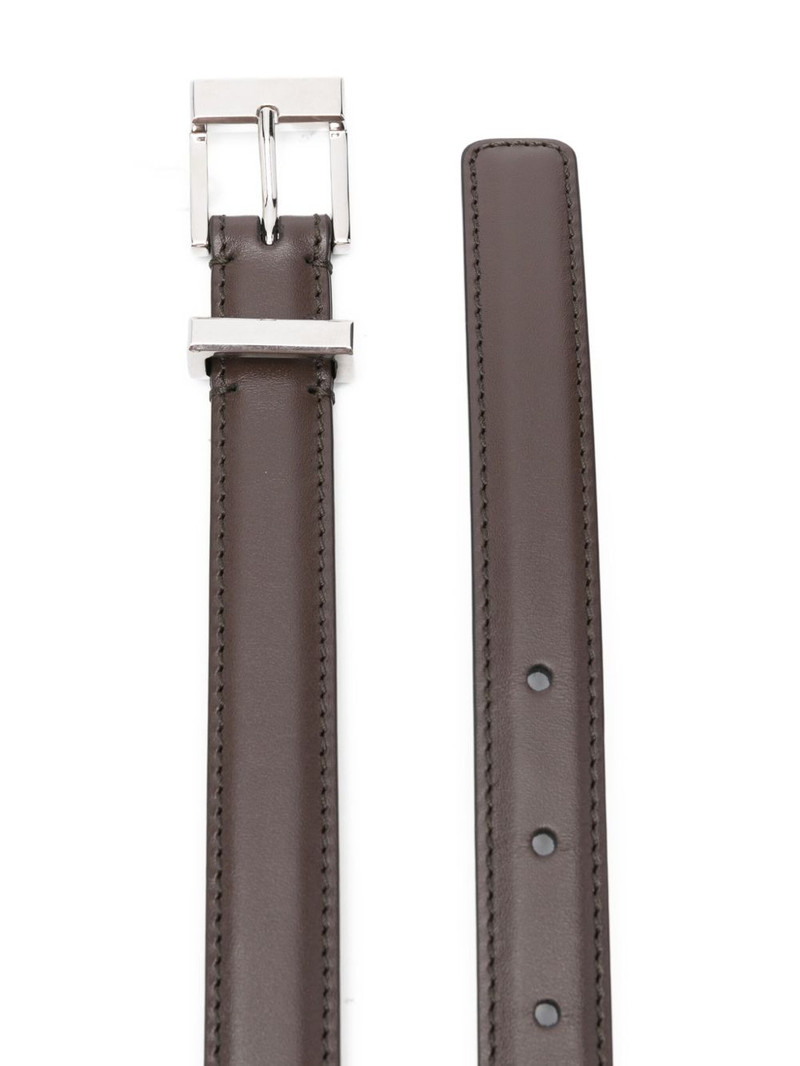 KHAITE leather square-buckle belt outlook