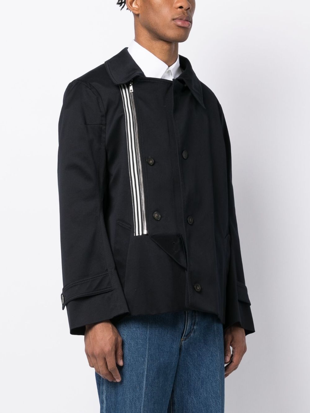 asymmetric cotton jacket - 4