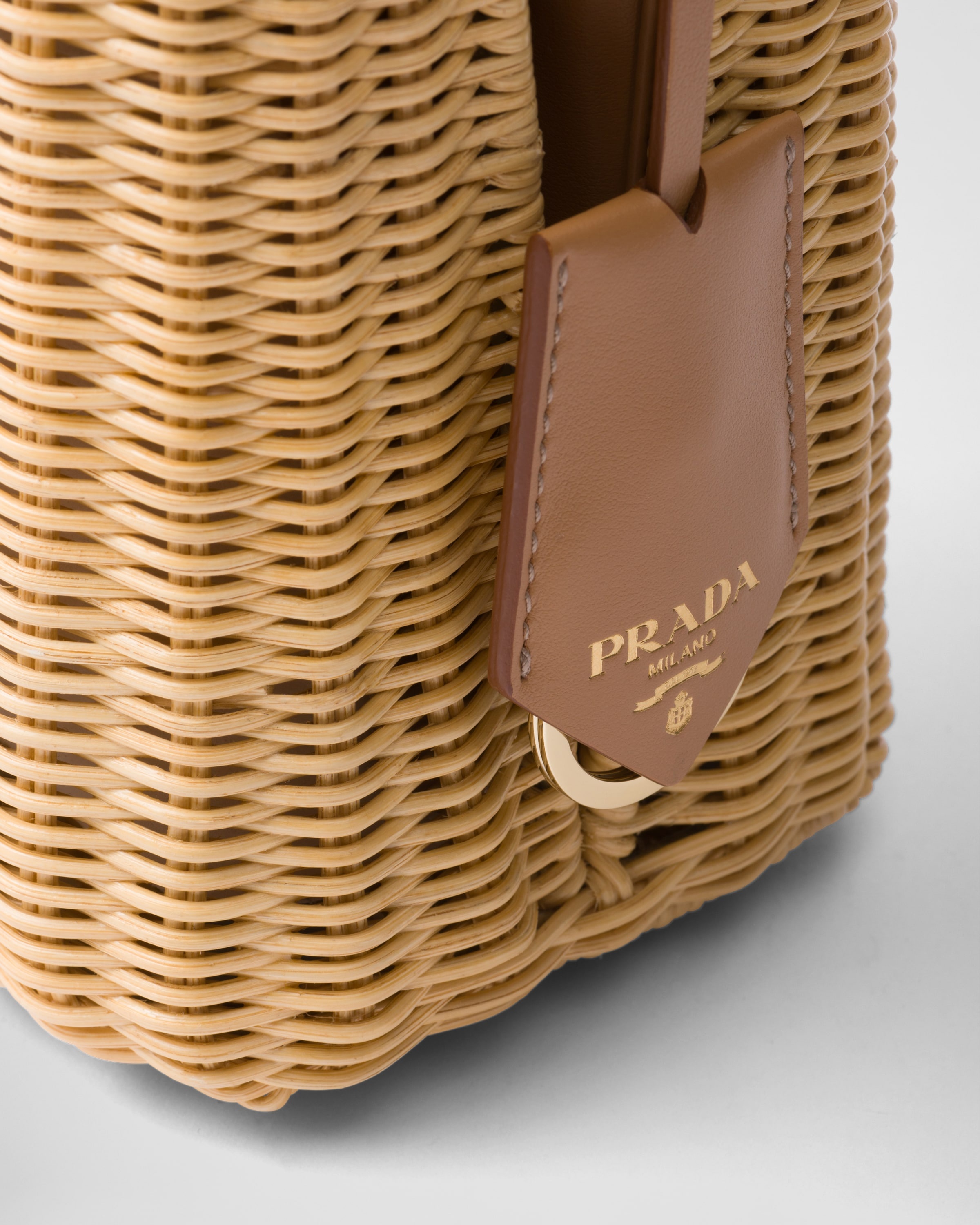 Prada Panier woven fabric and leather mini-bag - 5
