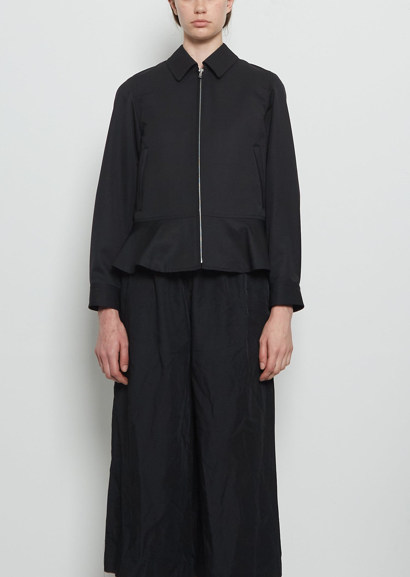 Wool Tech Peplum Zip Up 1