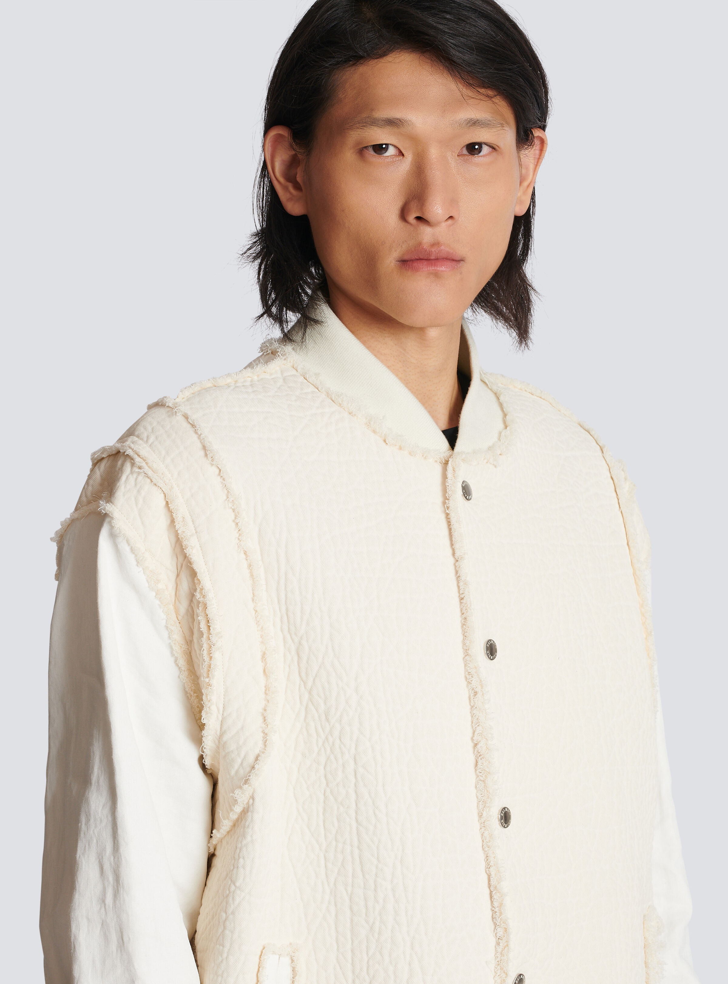 Textured cotton bomber jacket - 8