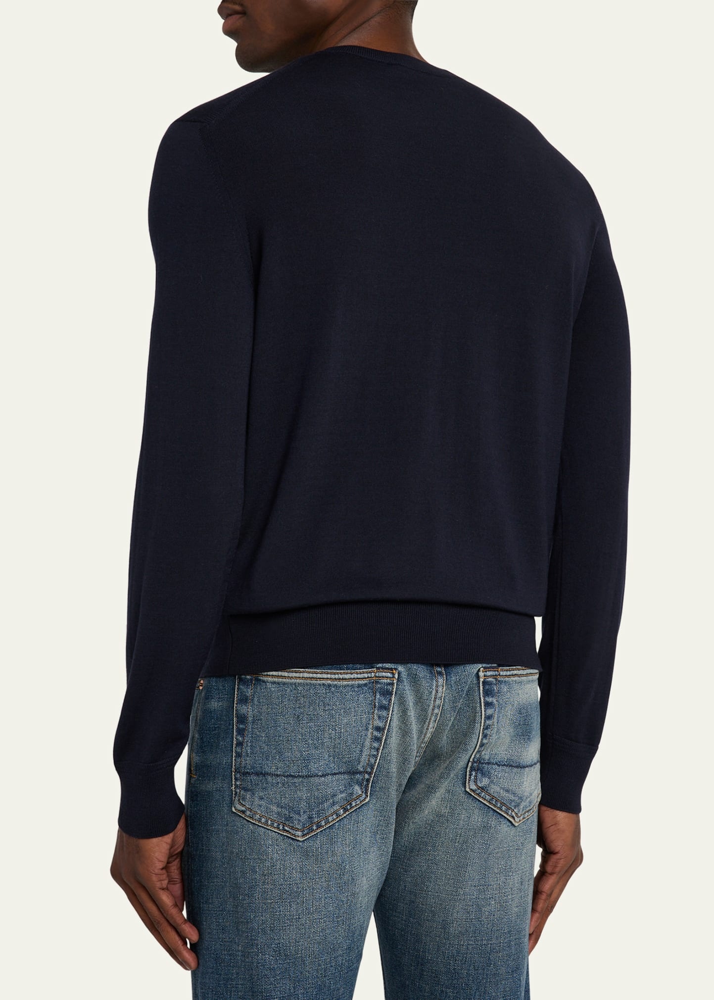 Men's Fine Gauge Wool Crewneck Sweater - 3