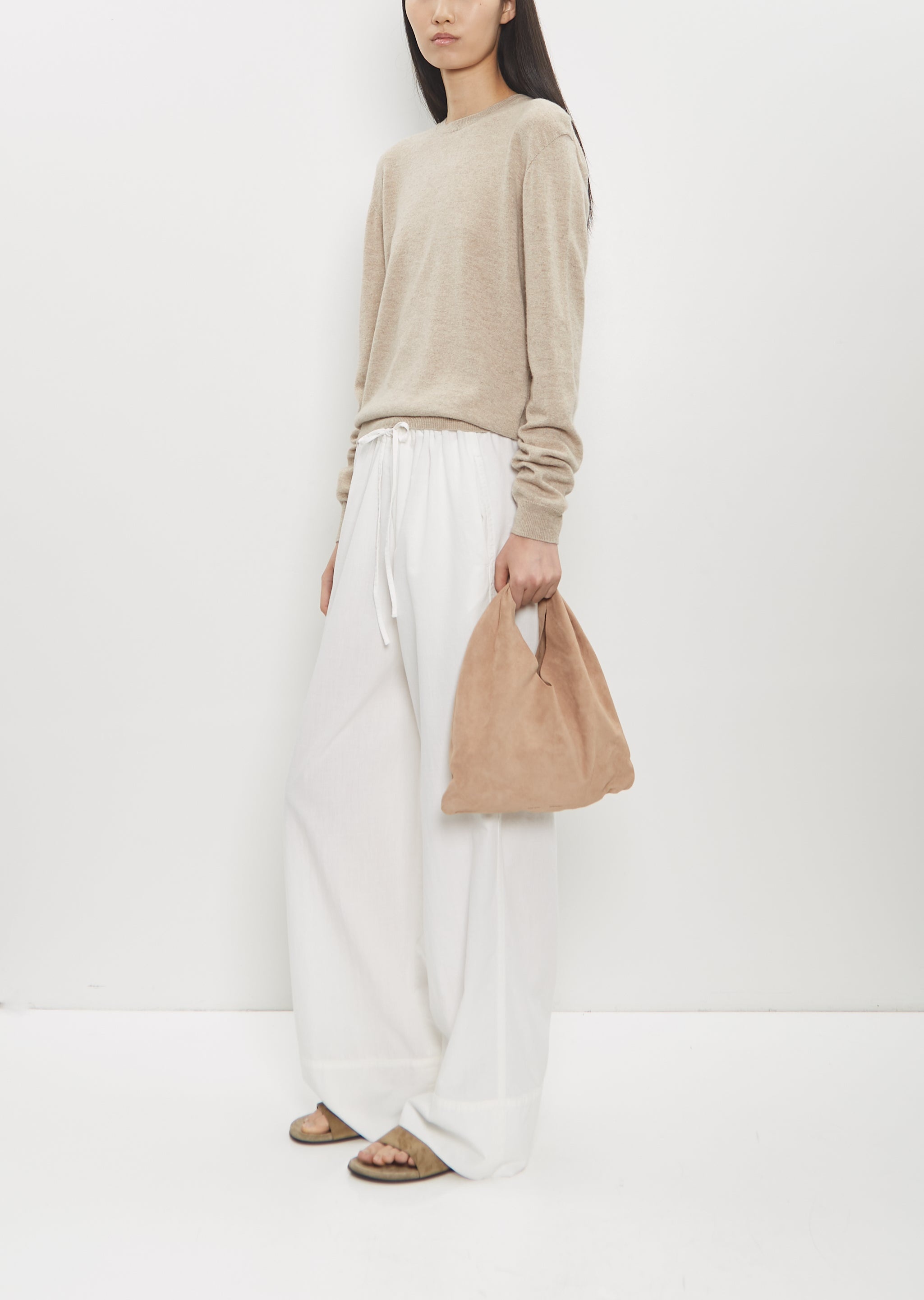 Small Suede Bindle — Beige Melange - 3