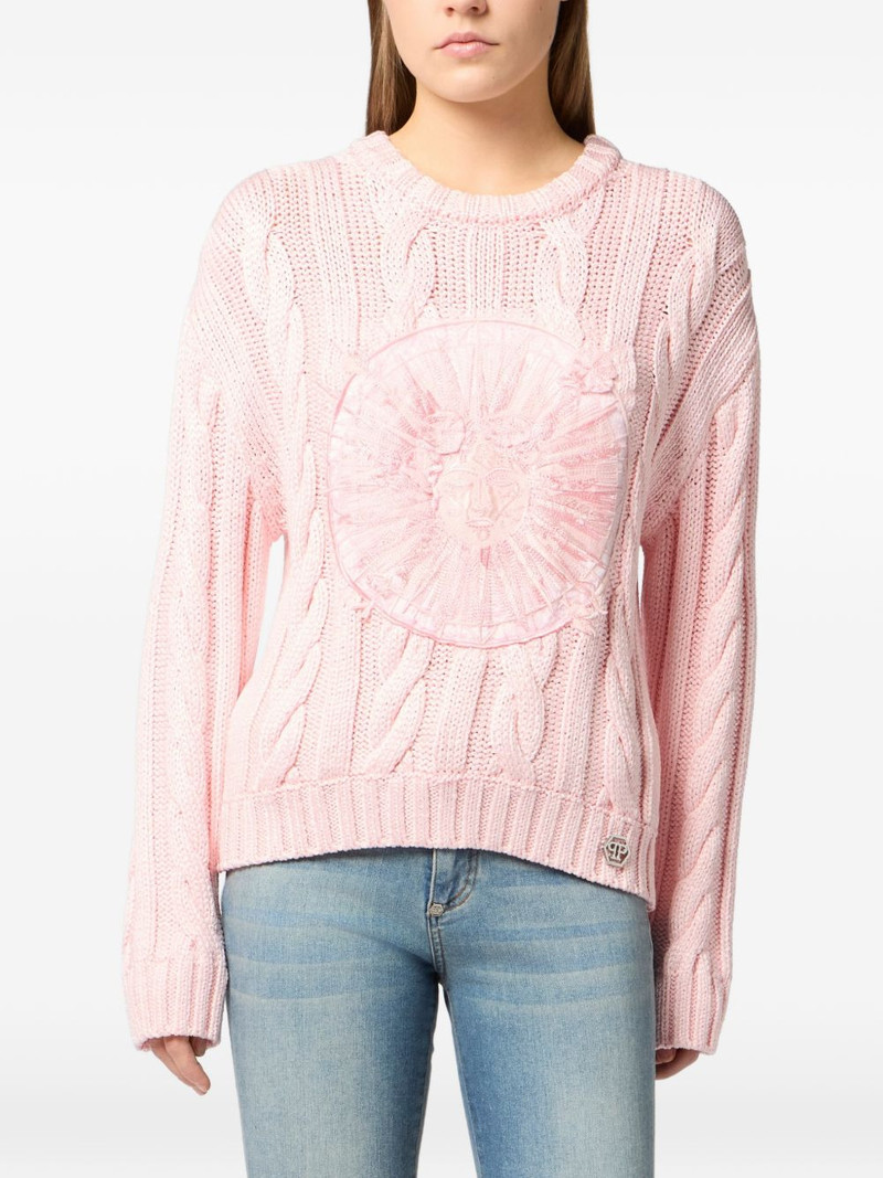 round-neck sun-embroidered sweater 3