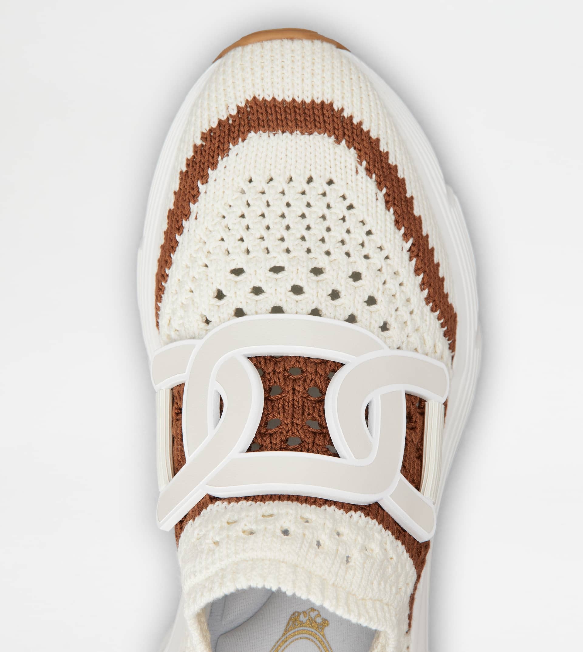 KATE SLIP-ON SNEAKERS IN FABRIC - OFF WHITE, BROWN, GREY - 4