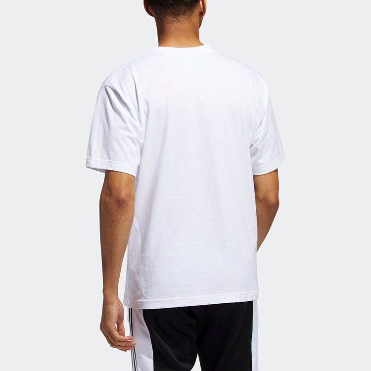 adidas originals Grid Tref Tee Retro mesh Logo Printing Sports Round Neck Short Sleeve White FM1560 - 4