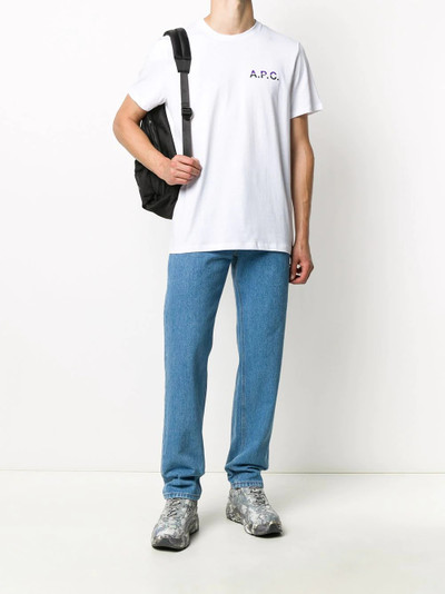 A.P.C. logo print round neck T-shirt outlook