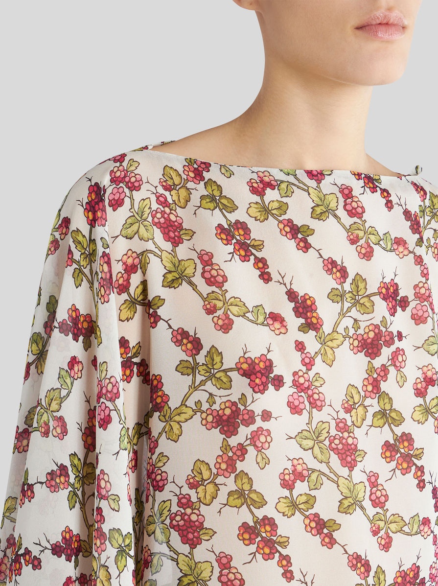 PRINTED SILK PONCHO - 2