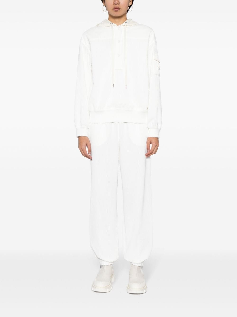 corduroy rib-trim hoodie - 2