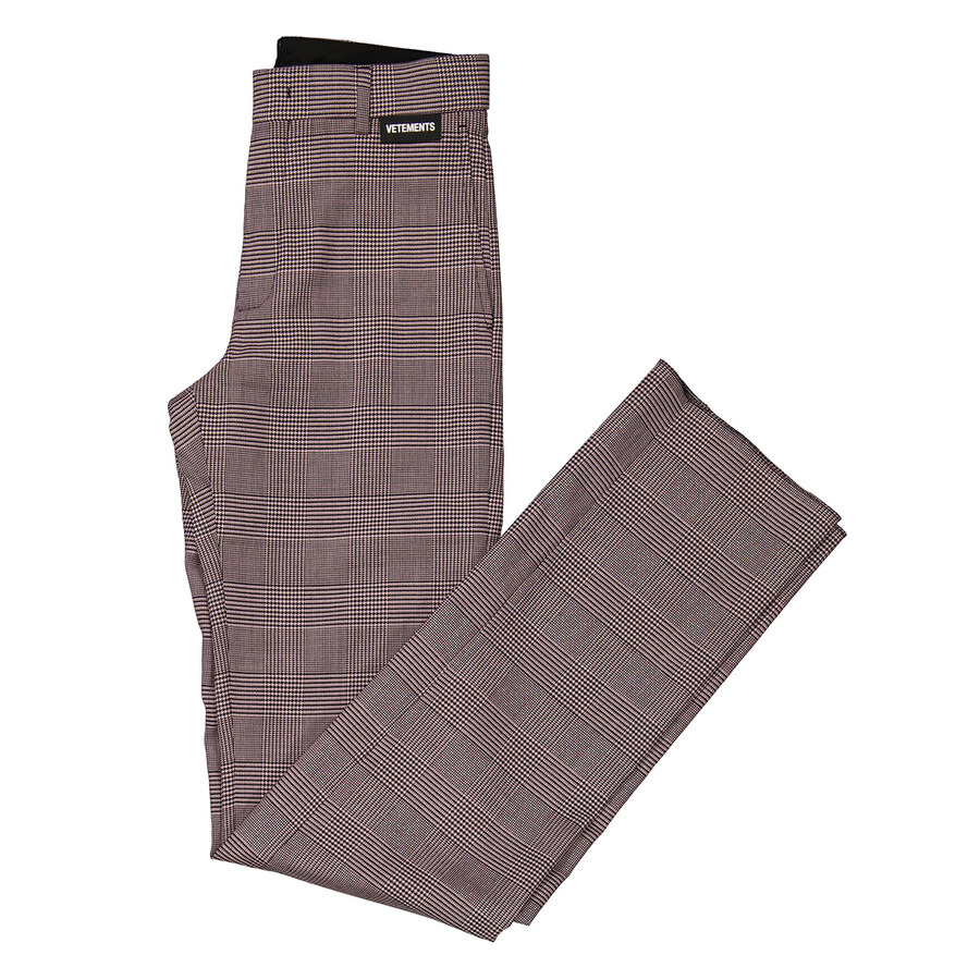 Vetements Light Pink Check Tailored Trousers - 7