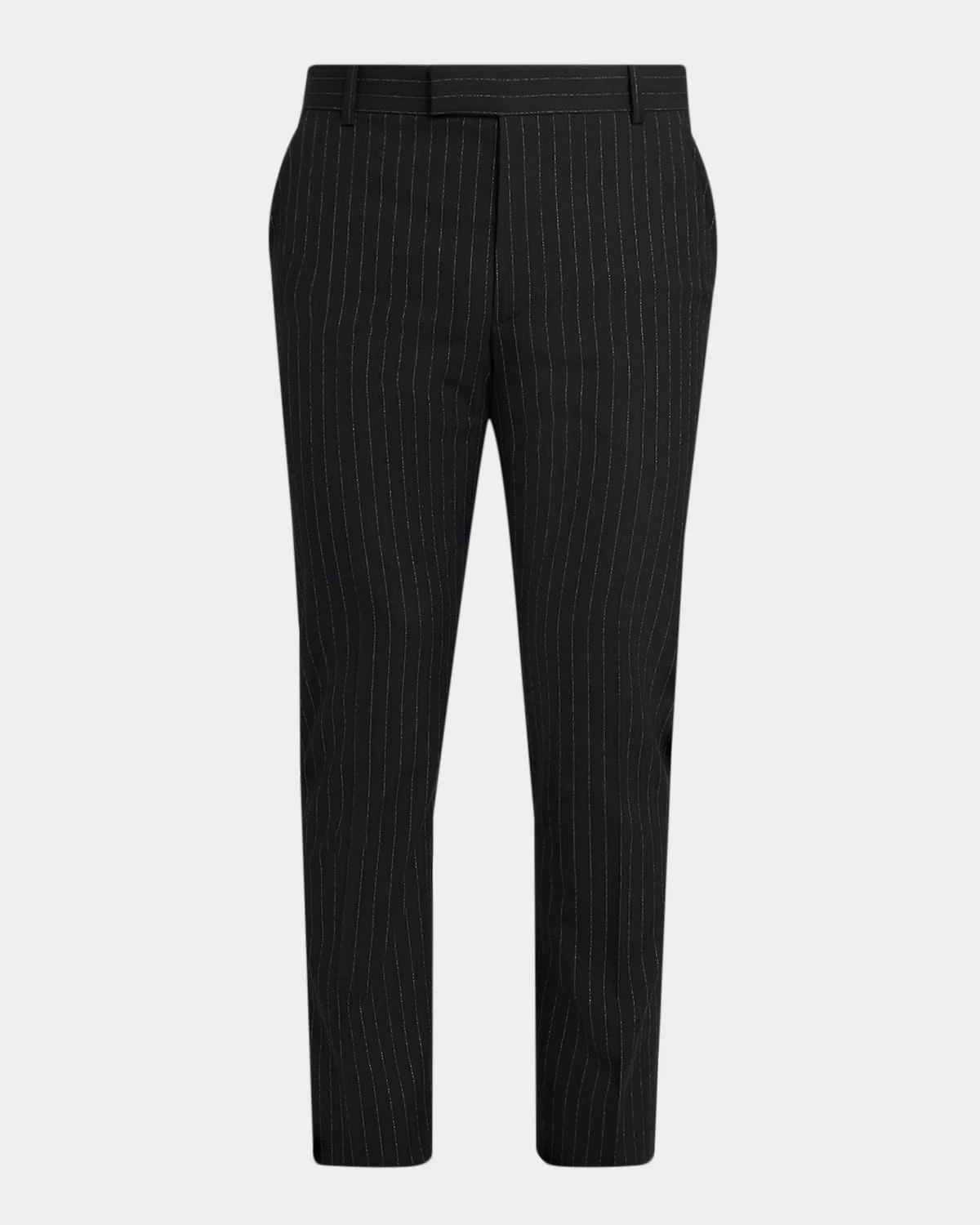 Men's Pinstripe Wool Cigarette Trousers - 1