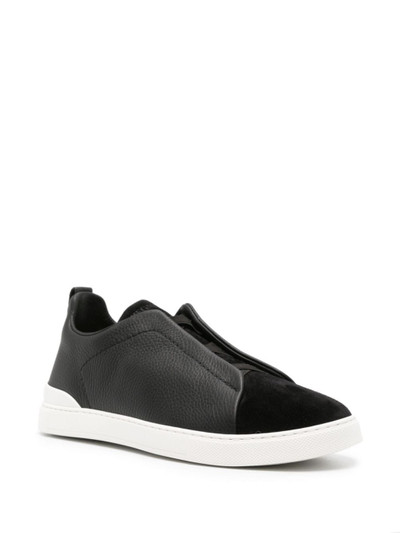 ZEGNA Triple Stitch leather sneakers outlook