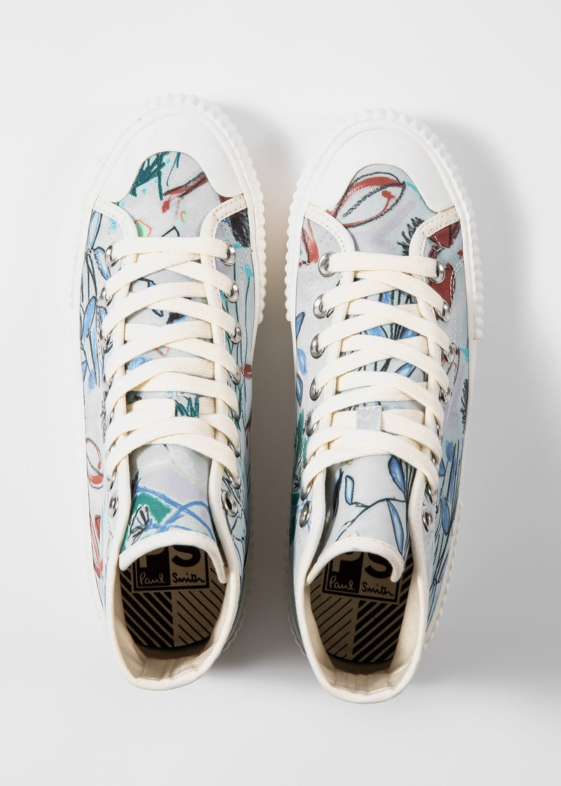 'Forest Sketch' Canvas High-Top Trainers 4
