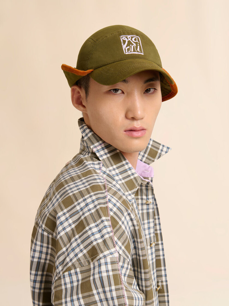 Marni KHAKI GABARDINE BASEBALL CAP WITH EAR FLAPS outlook
