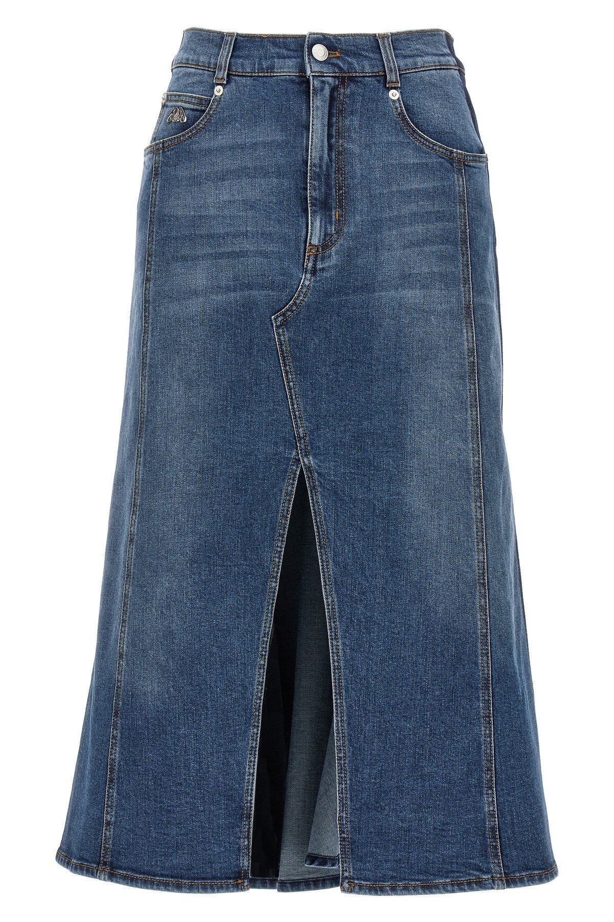 スカート ALEXANDER MCQUEEN Denim Mini Skirt Alexander Mcqueen Kickback Denim Skirt Alexander McQueen