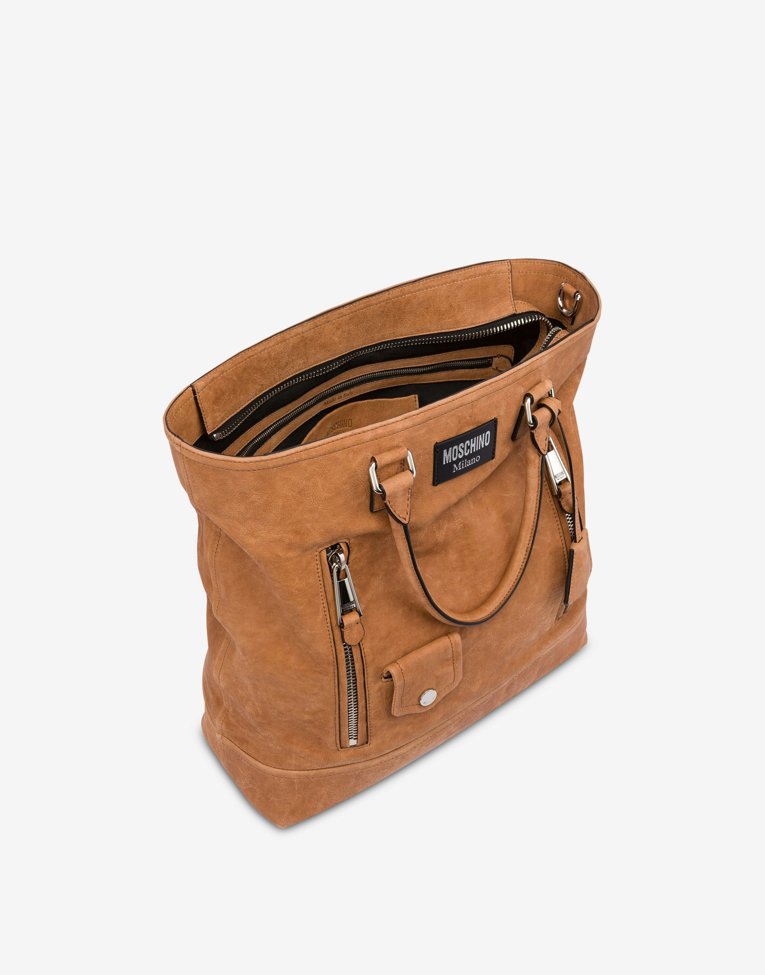 BIKER WASHED NAPPA LEATHER SHOPPER - 3