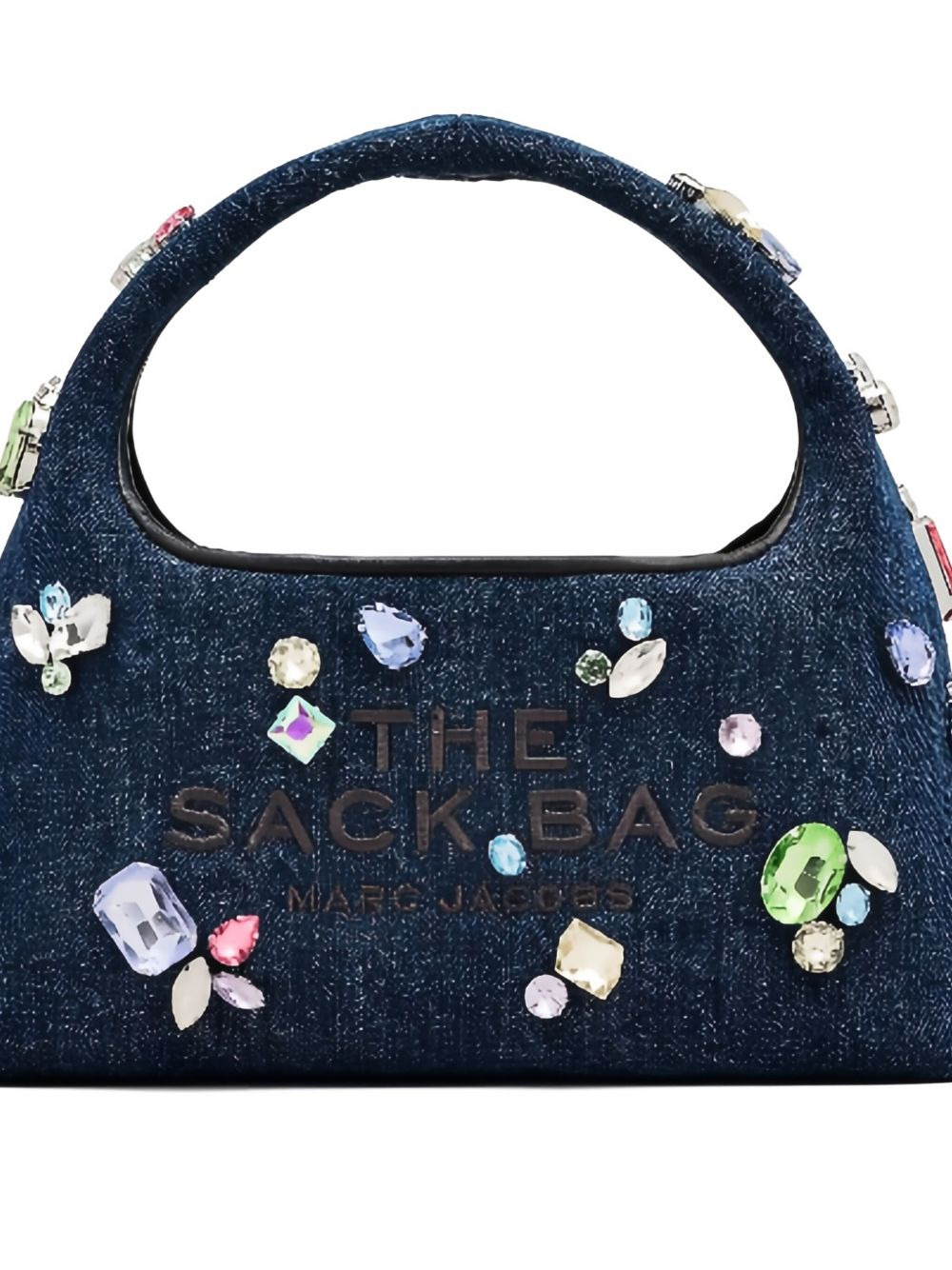crystal-embellished denim shoulder bag - 2