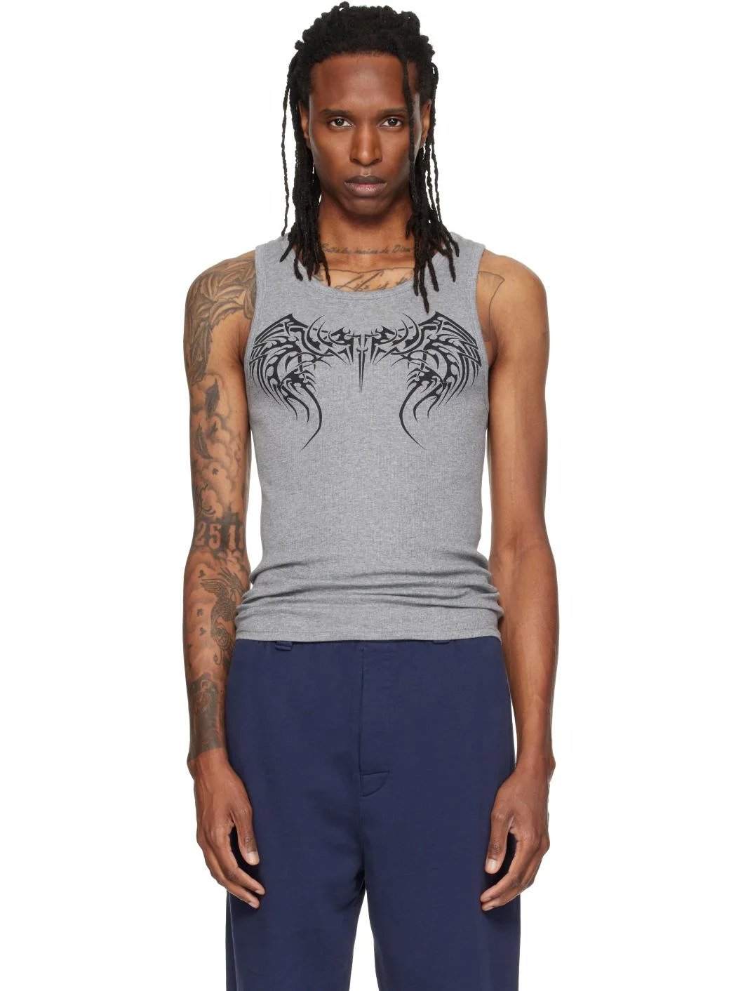 Gray Tattoo Tank Top - 1
