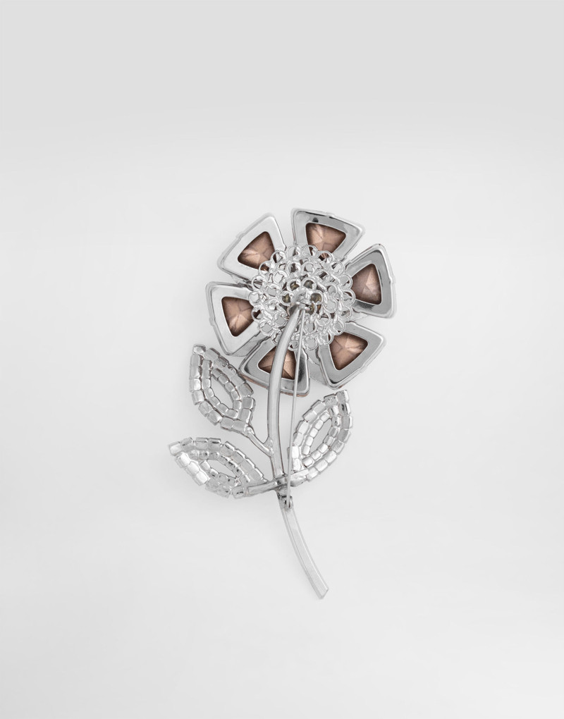 Dolce & Gabbana Maxi flower brooch with rhinestones outlook