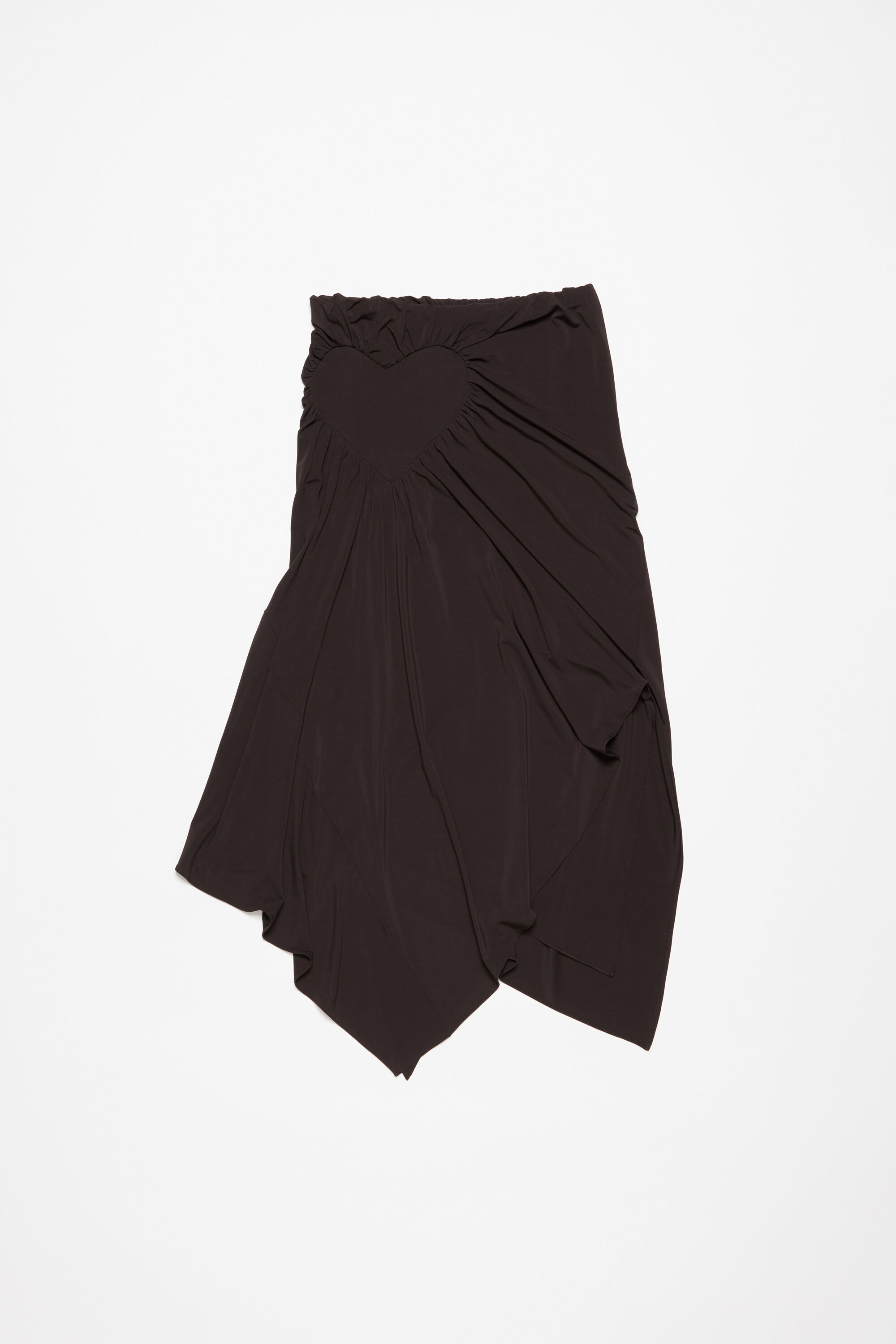 Asymmetric midi skirt - Chestnut brown - 1