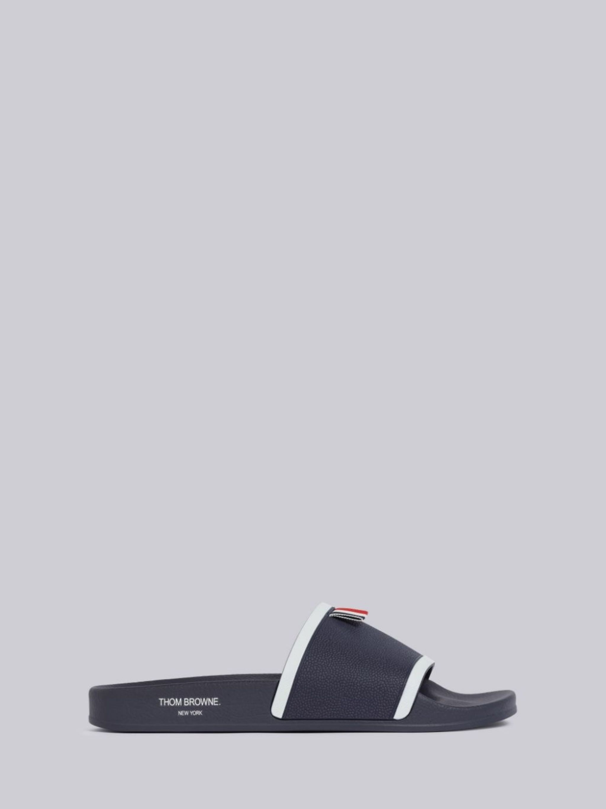 grosgrain-trim terrycloth slides - 1