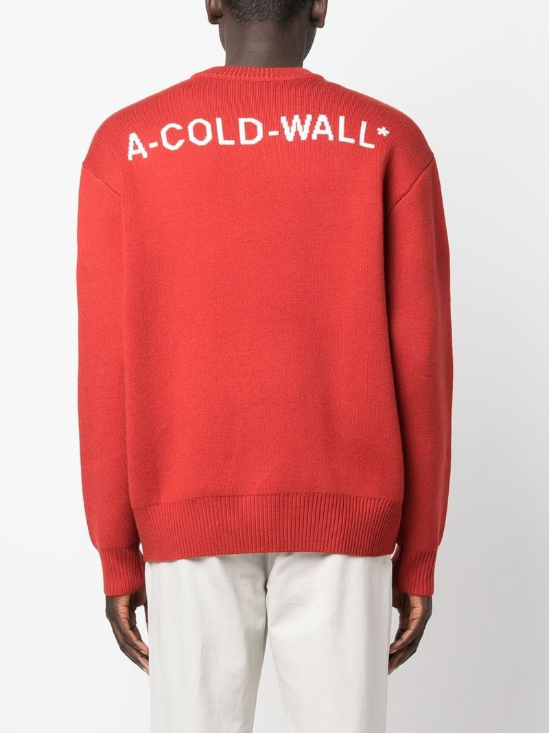 Exposure-print knitted crew neck sweatshirt 4