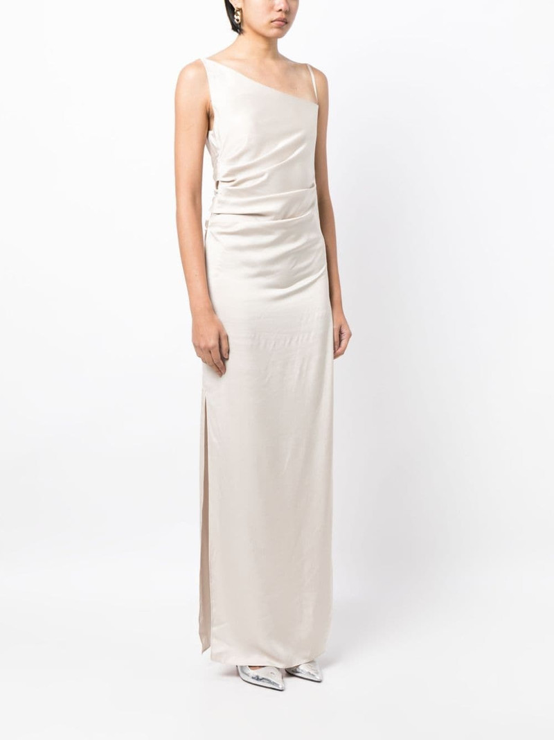 draped-design side-slit dress 3