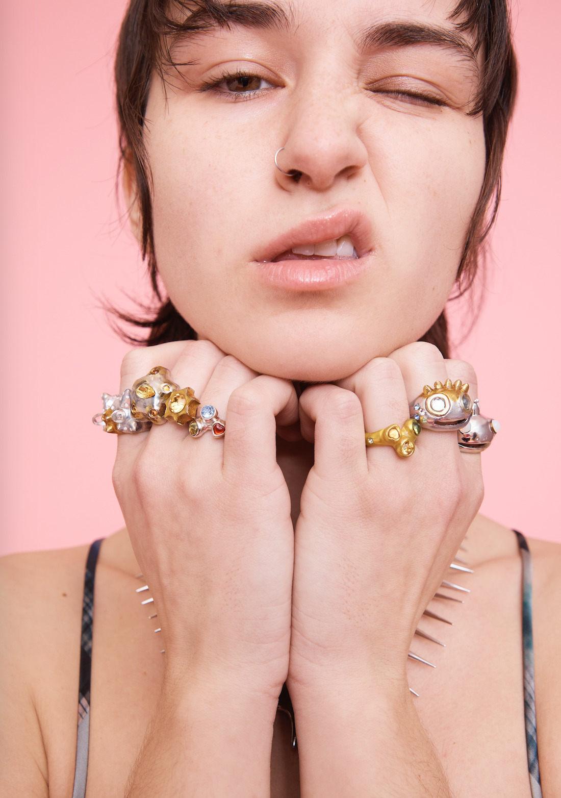 SILVER MOONSTONE FROG PRINCE RING - 5