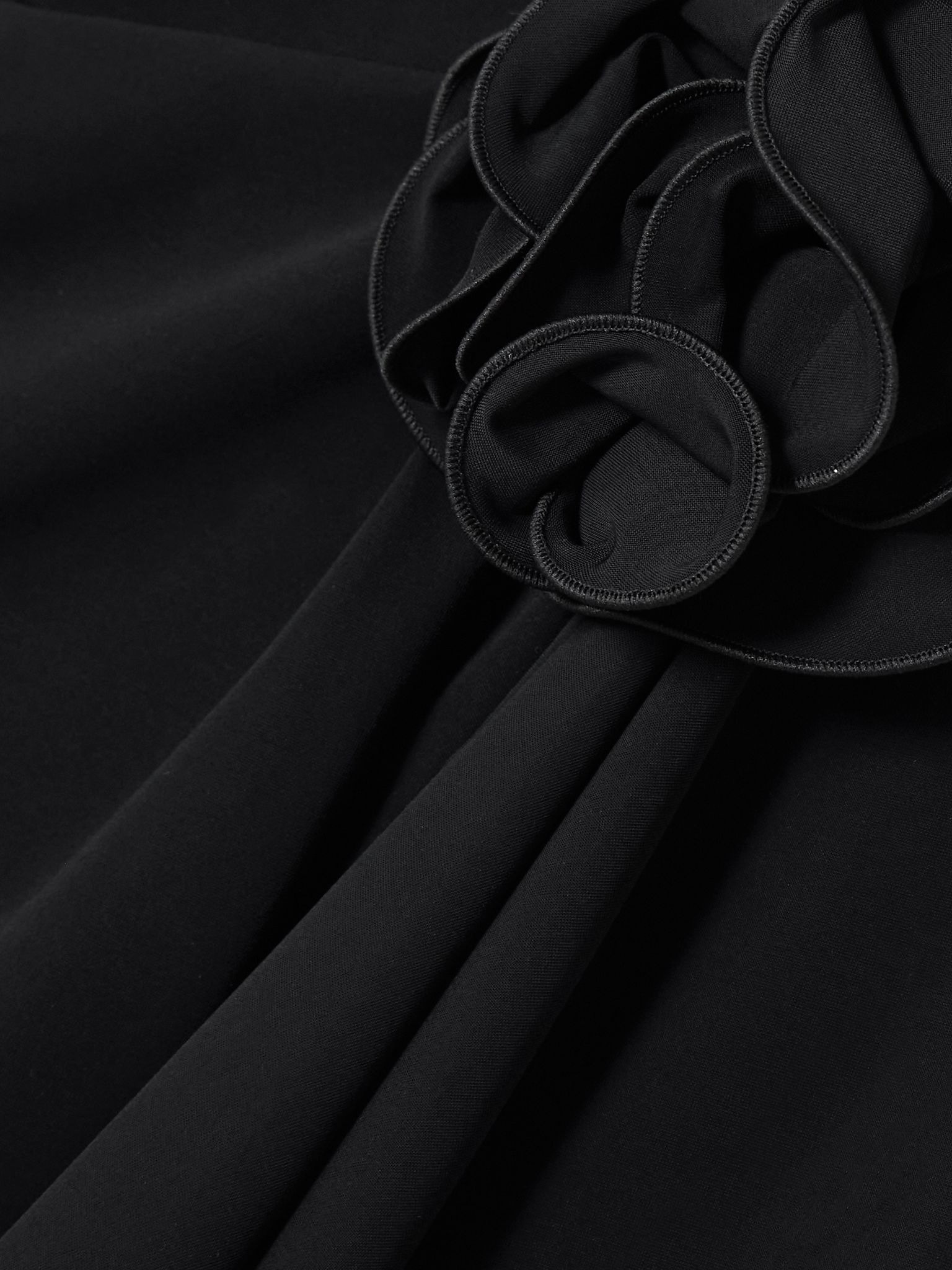 Asymmetric appliquéd draped skirt Black - 4
