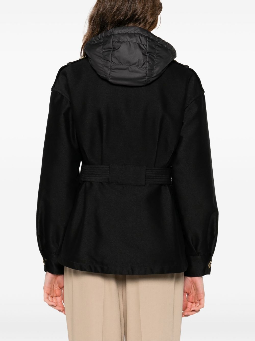 belted hooded jacket - 4