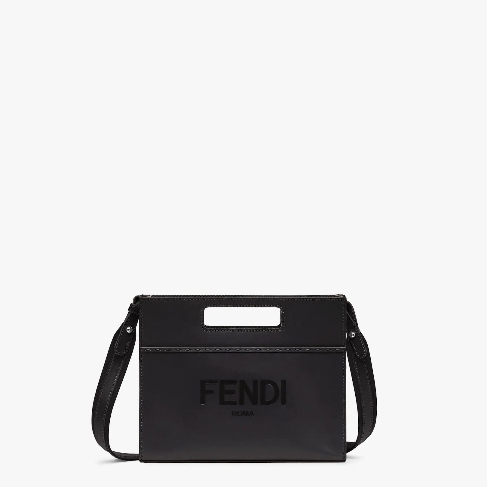 Black leather shopper - 1