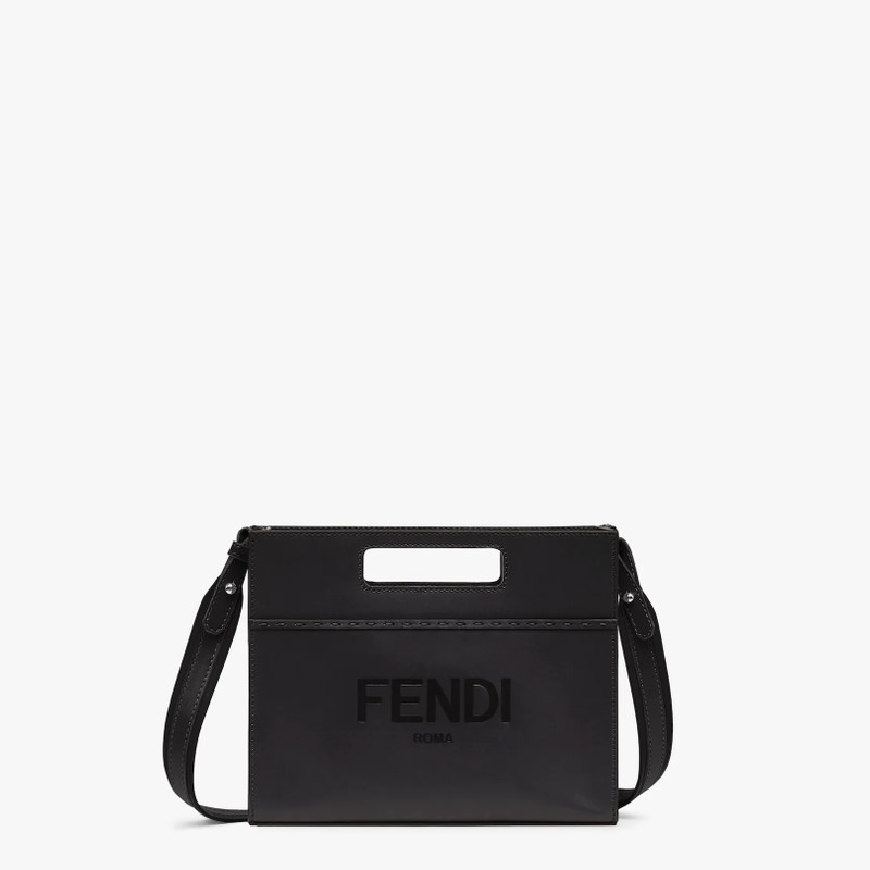 Black leather shopper 1