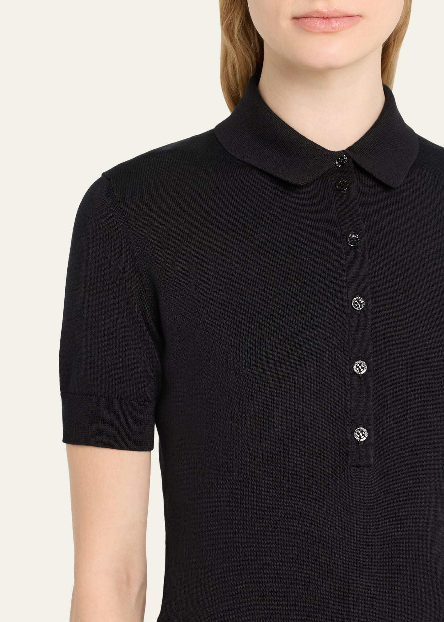 Short-Sleeve Silk-Blend Polo Shirt - 5