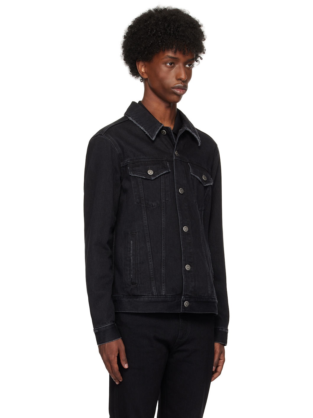 Black Regular One Washed Denim Jacket - 2