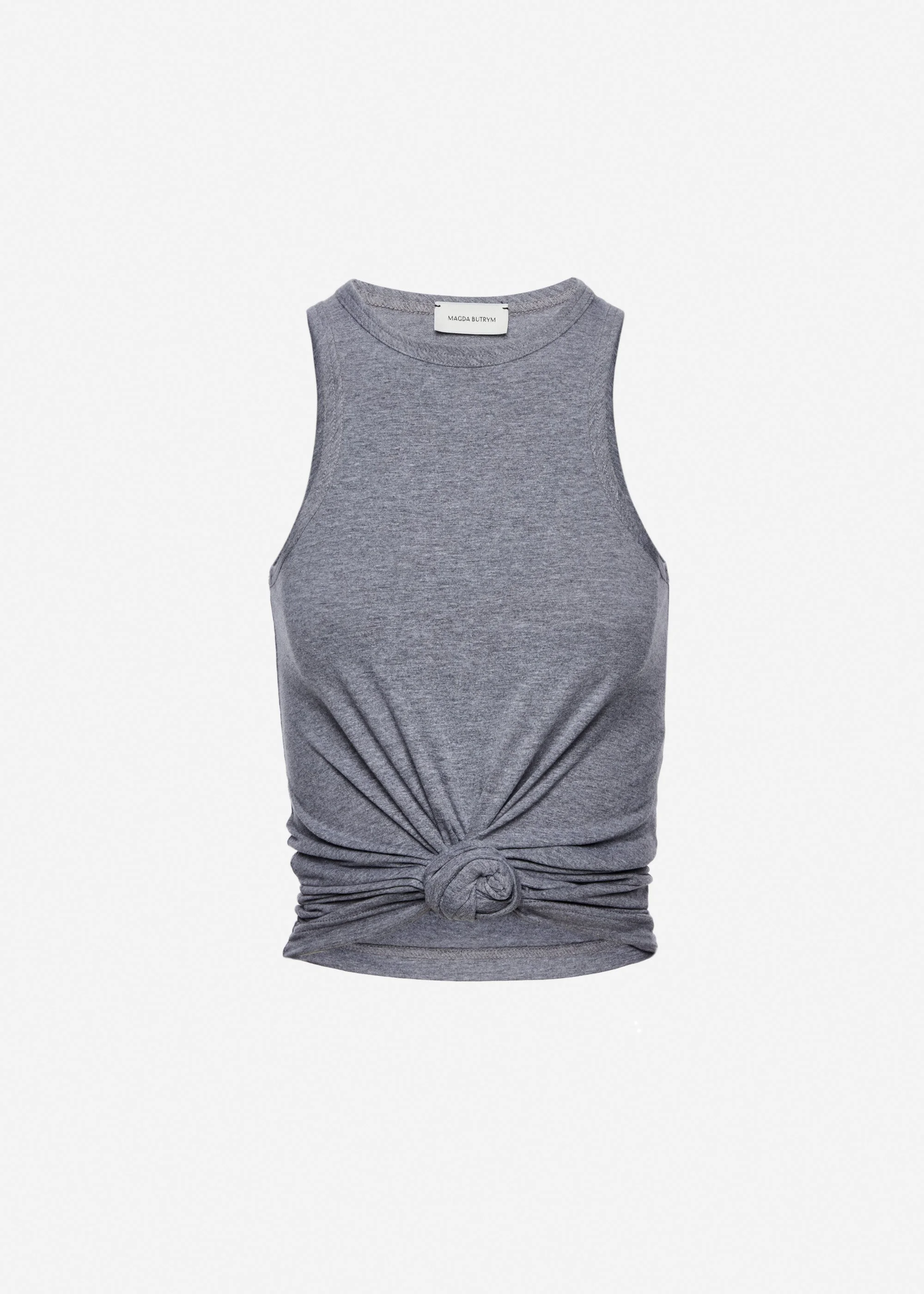 Knotted tank top in grey - 1