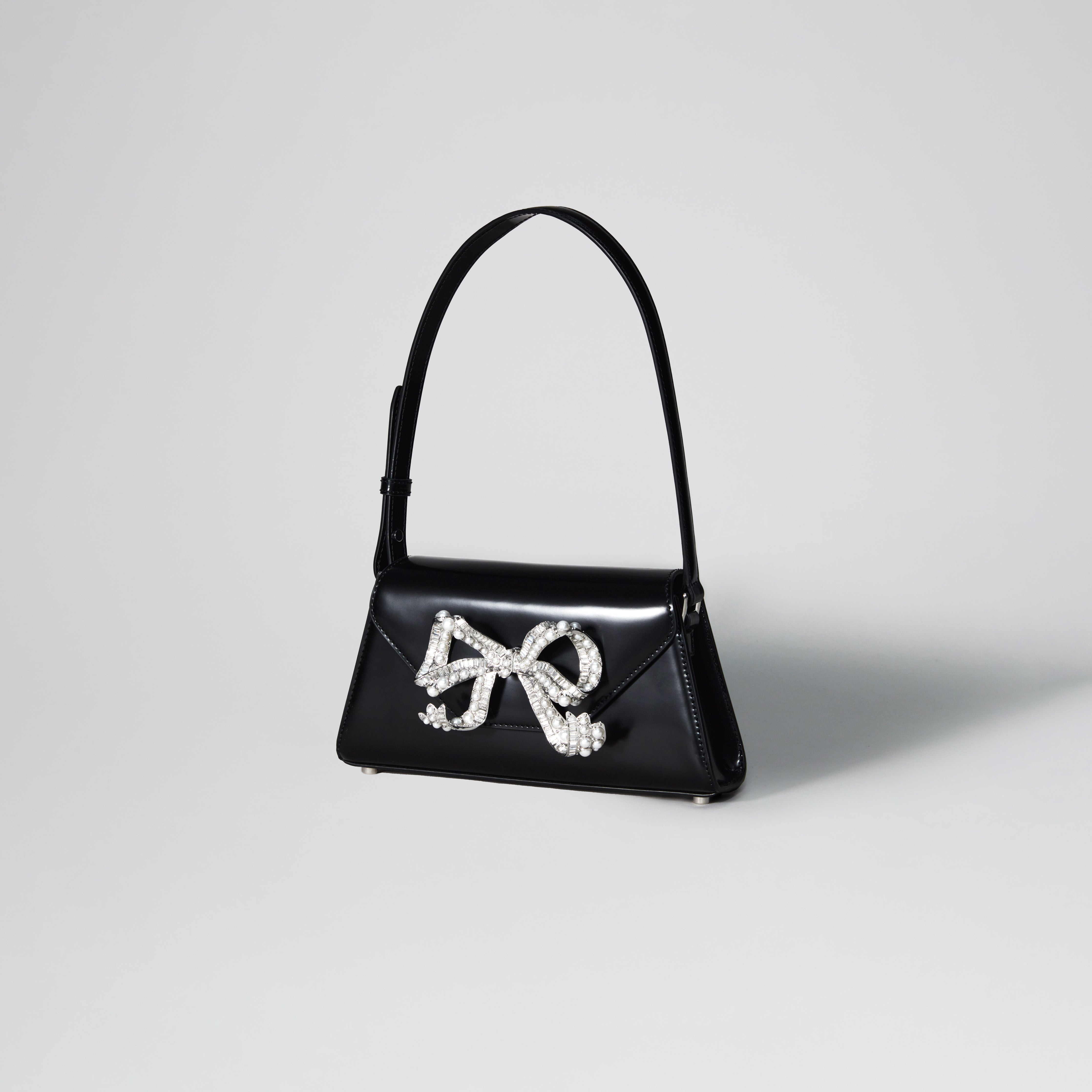 Black Pearl Bow Mini Shoulder Bag - 2