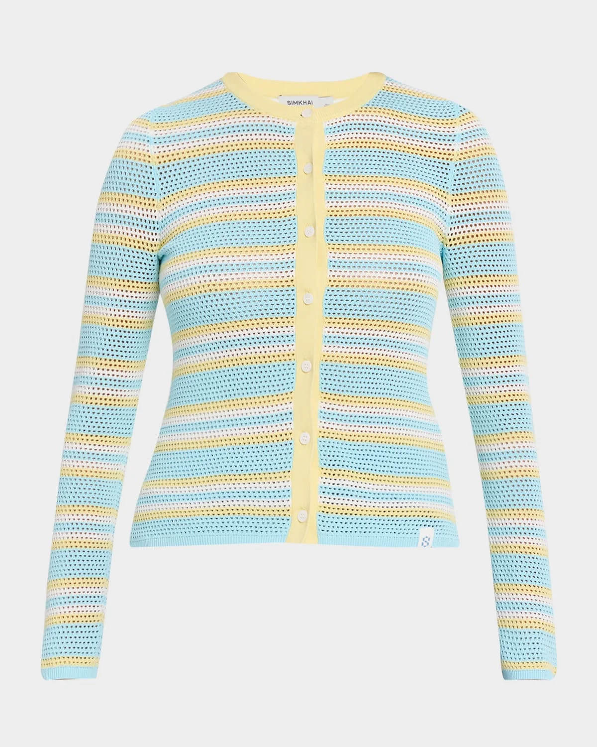 Ruthie Striped Open-Knit Cardigan - 1