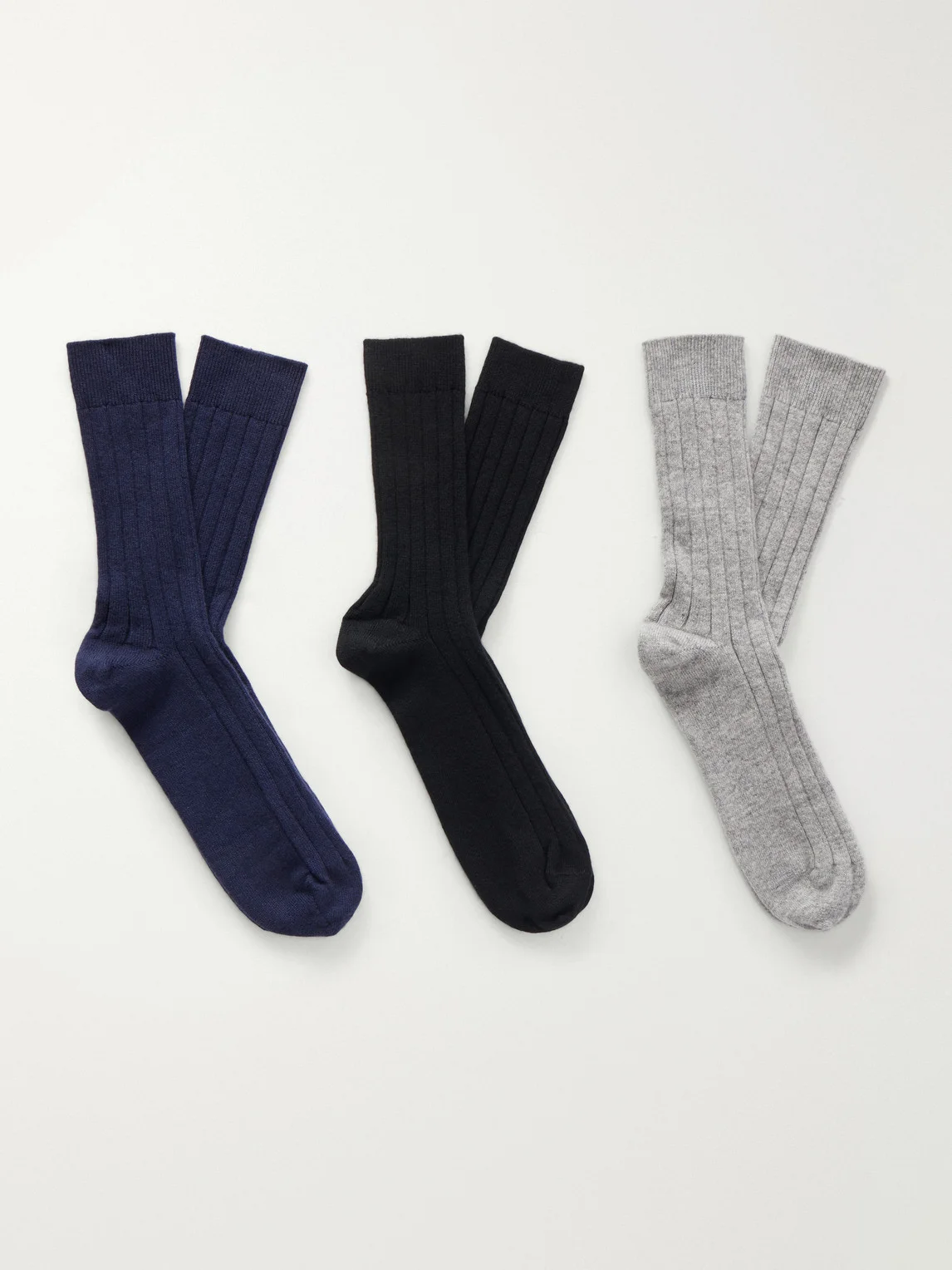 Set of Three Cashmere-Blend Socks - 1