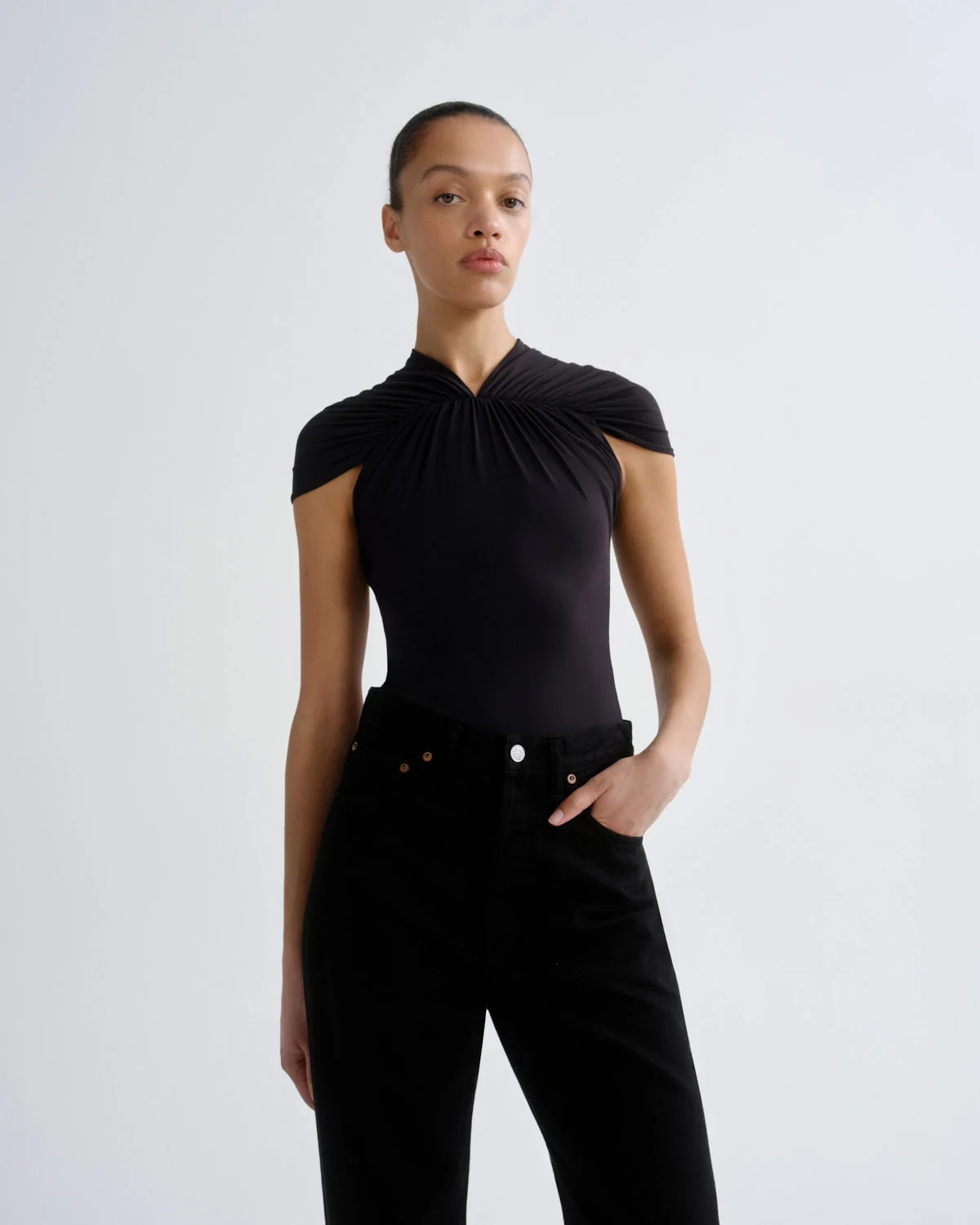 OLYMPIA BODYSUIT IN BLACK - 1
