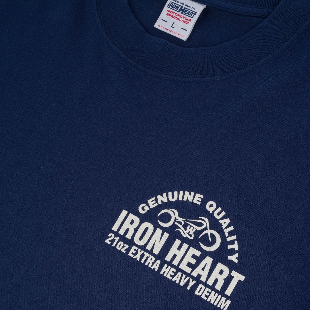 IHTL-2302-NAV 7.5oz Printed Loopwheel Crew Neck Long Sleeved T-Shirt - Navy - 10