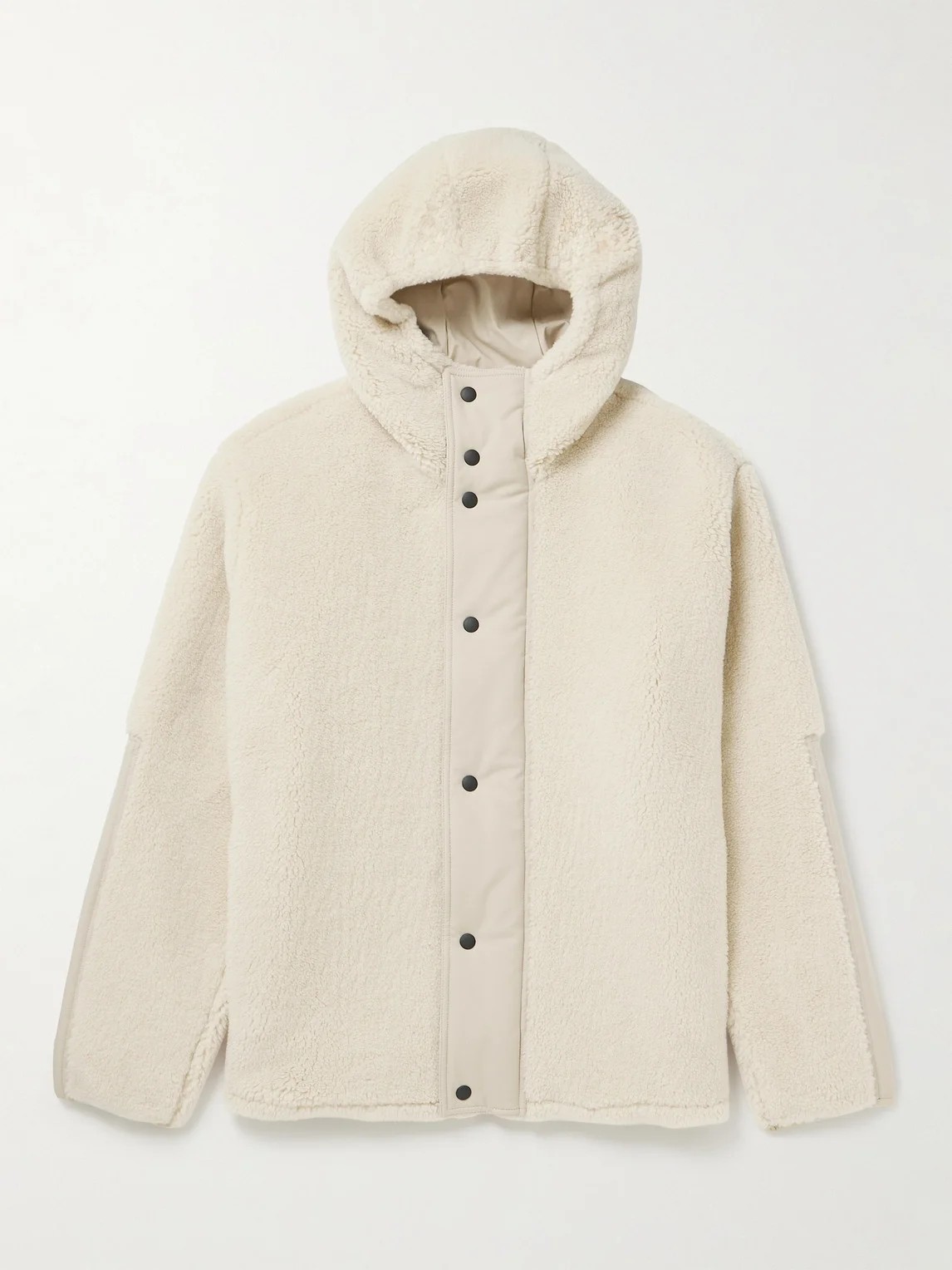 Shell-Trimmed Cashmere and Silk-Blend Fleece Jacket - 1