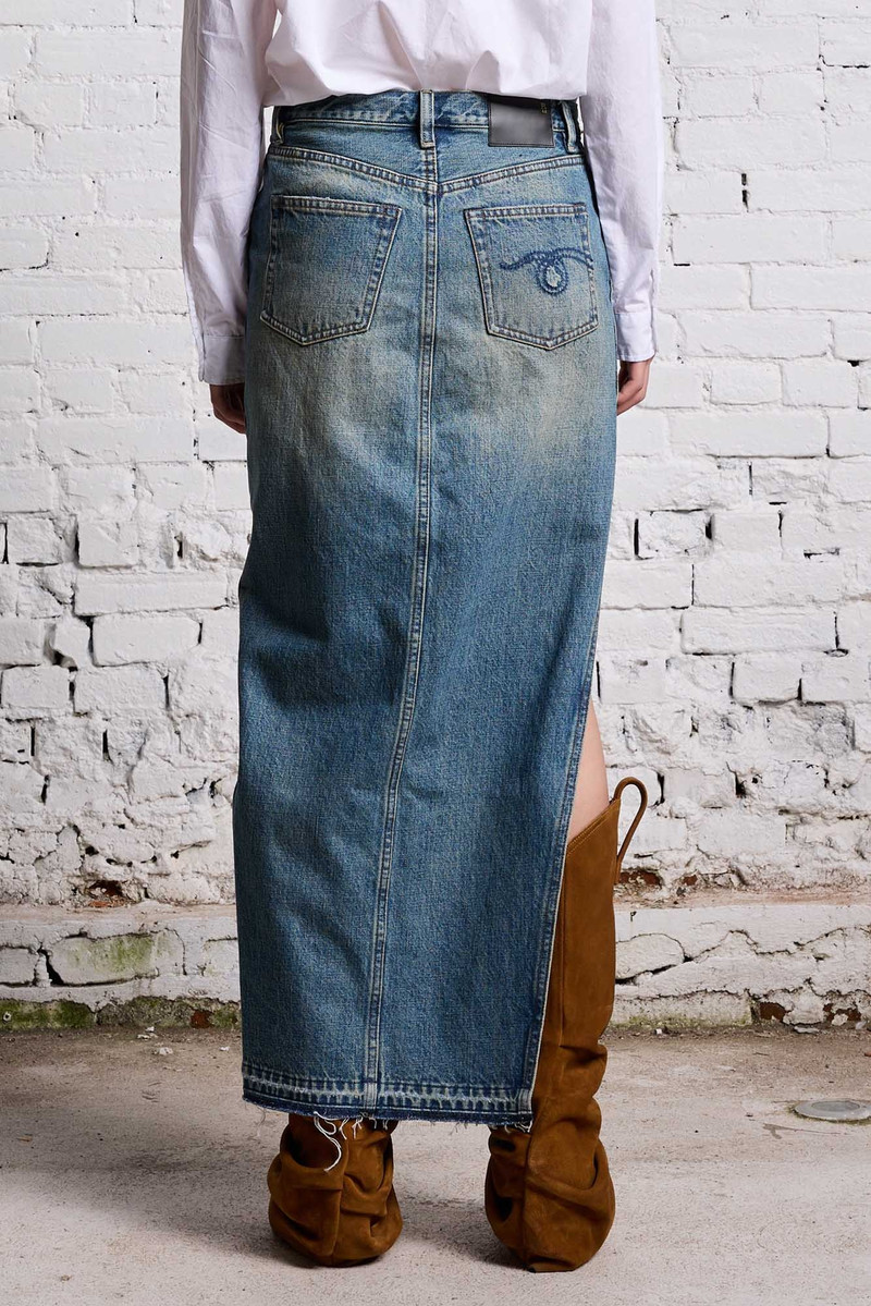 DEVON SIDE SLIT SKIRT - CLINTON BLUE 7