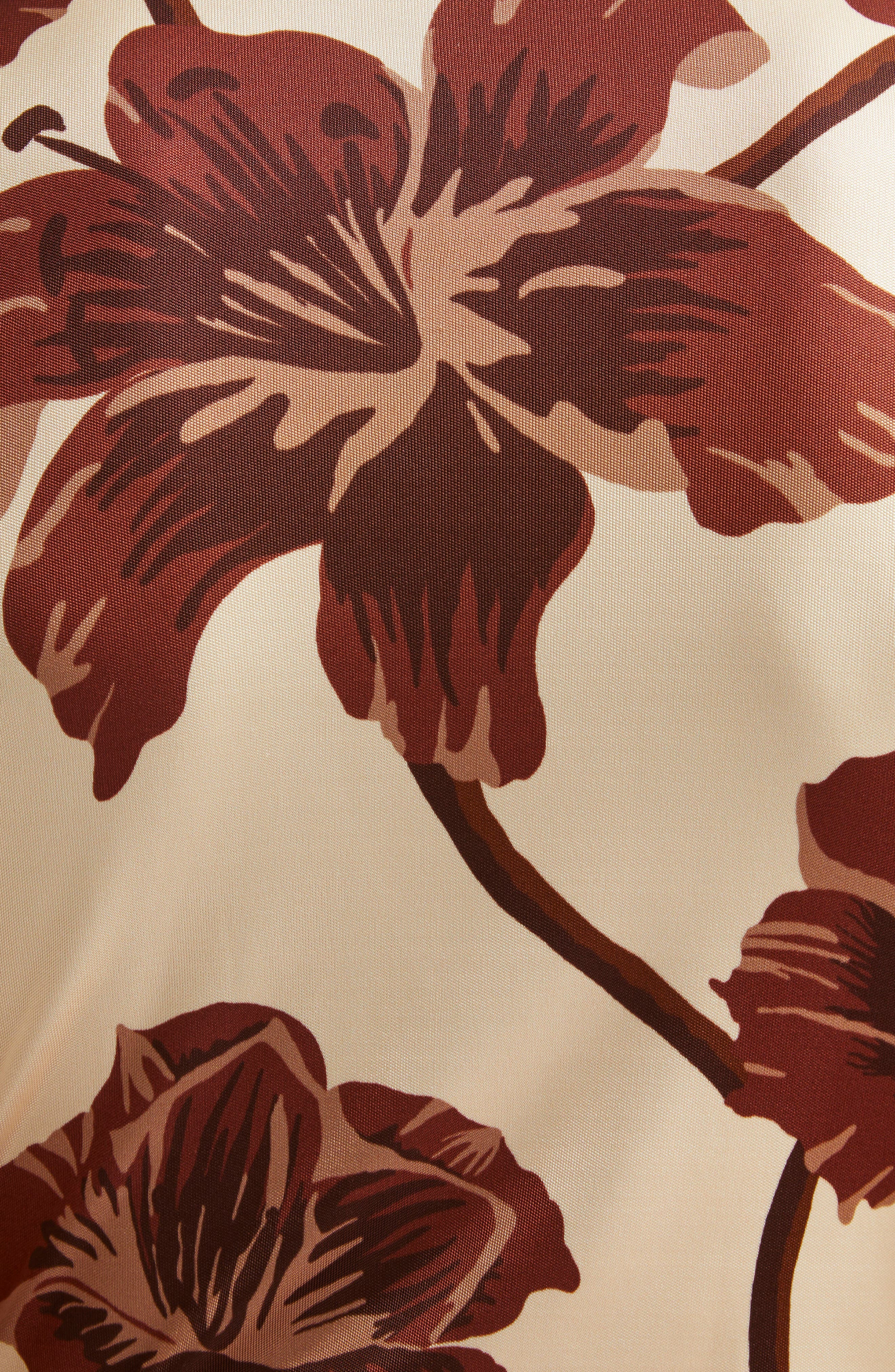 Johanna Ortiz Alma Bordada Floral Print Long Sleeve Jersey Dress in Ecru /Chocolate /Mocca at Nordst - 6